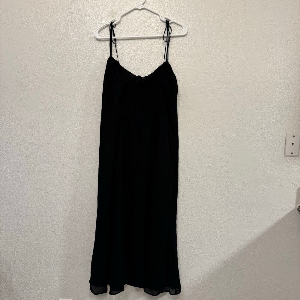 Black Spaghetti Strap Slit Midi Dress - Picture 9 of 12